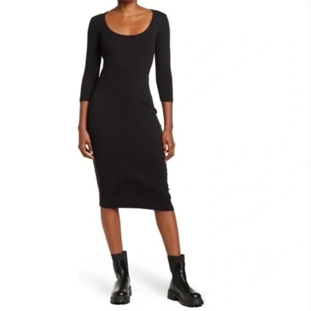 Standard James Perse Long Sleeve Rib Dress Medium